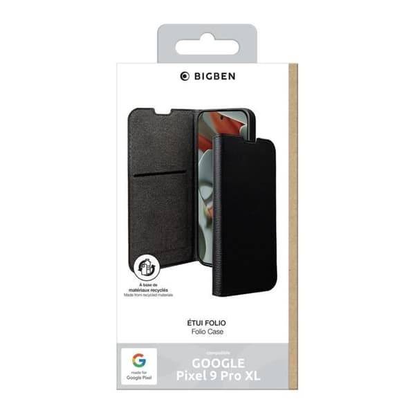 Étui Folio Plånbok MFG - BIGBEN - Google Pixel 9 Pro XL - Svart - Fällbart Stöd - Fullständigt Skydd