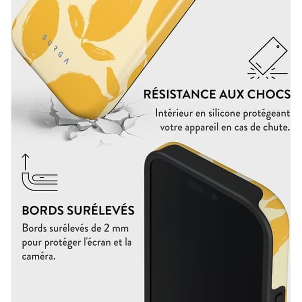 Coque för iPhone 16 Pro Max MagSafe Tough Antichocs Modell Lemon Tart Burga Gul