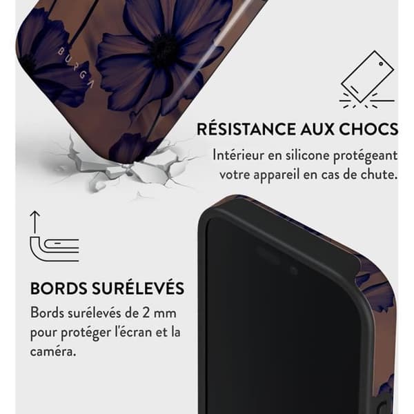 Coque för iPhone 16 Pro MagSafe Tough Antichocs Modell Velvet Night Burga Lavande