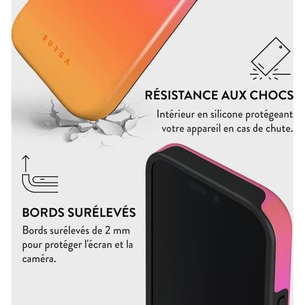 Skydd för iPhone 16 Pro MagSafe Tough Stötabsorberande Modell Sunset Club Burga Flerfärgad