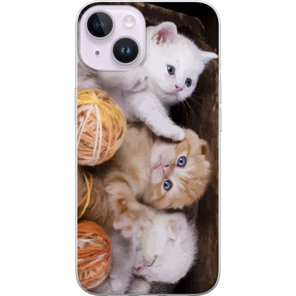 Apple iPhone 14 Genomskinligt Skal Katter