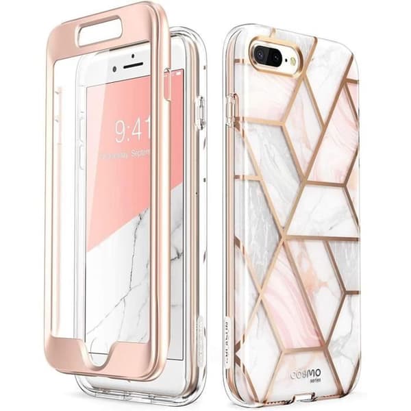 i-Blason Skal för iPhone 8 Plus / iPhone 7 Plus Design Mönster Glitter Heltäckande 360 Cosmo Med Inbyggd Skärmskydd