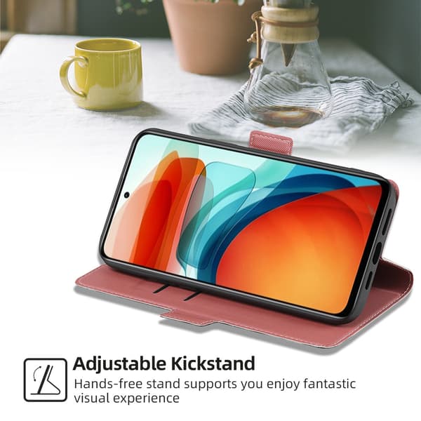 INF Rosa telefonskal för Redmi Note 14 Pro/14 Pro+ (Global), Kickstand Wallet Case