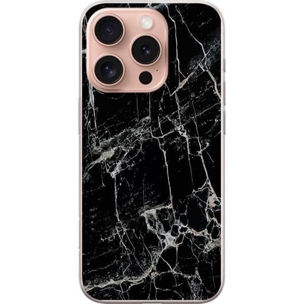 Apple iPhone 16 Pro Gennemsigtig cover Svart Marmor