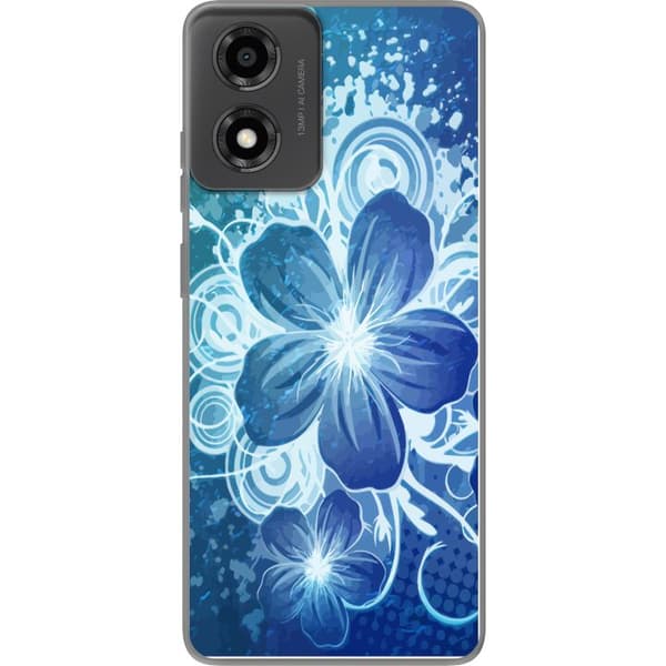 Motorola Moto E14 Genomskinligt Skal Blomma