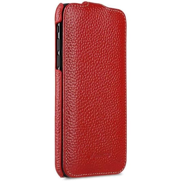 Fodral med lock för iPhone 11 6,1 i röd läder MELCKO