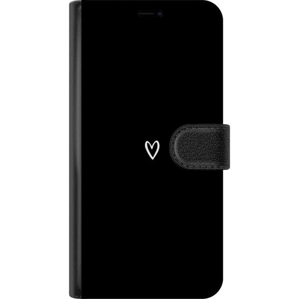 Apple iPhone 16e Lompakkokotelo Musta Sydän
