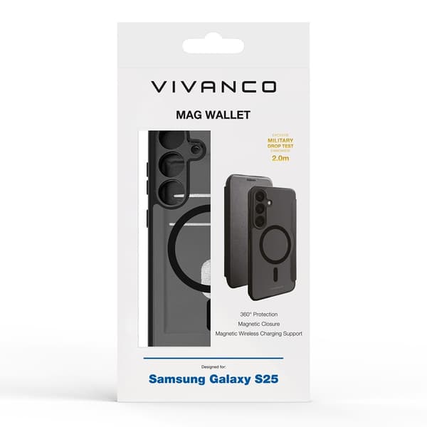 Vivanco Samsung Galaxy S25 Etui Mag Wallet Svart
