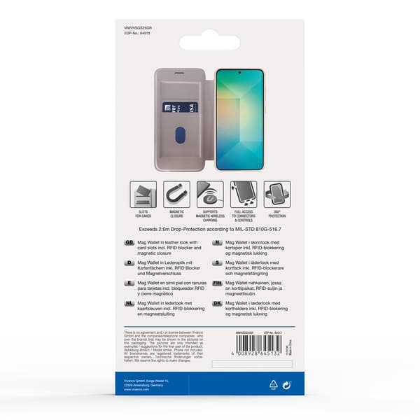 Vivanco Samsung Galaxy S25 Etui Mag Wallet Greige