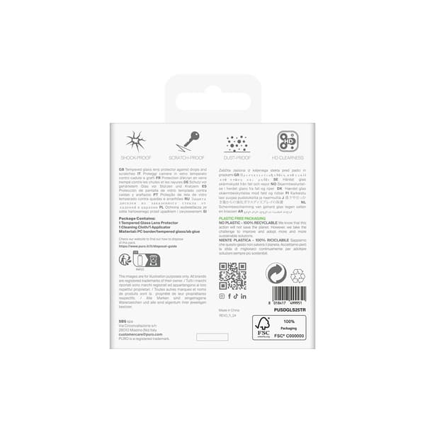 Puro Samsung Galaxy S25 Kameran suoja Tempered Glass
