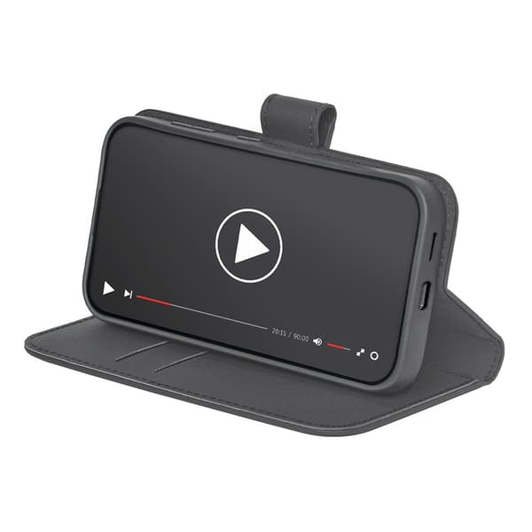 Puro Samsung Galaxy S25 Kotelo Wallet Stand Musta