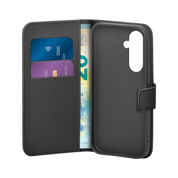 Puro Samsung Galaxy S25 Kotelo Wallet Stand Musta