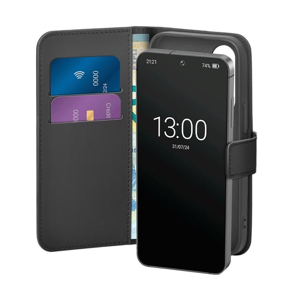 Puro Samsung Galaxy S25 Kotelo Wallet Stand Musta