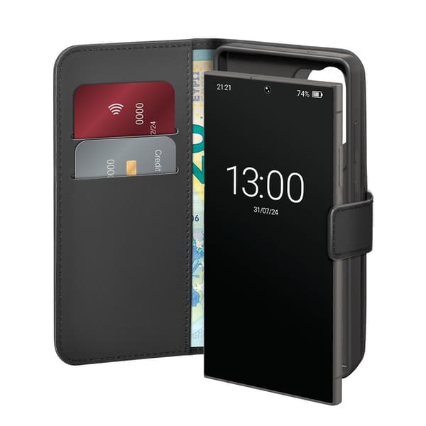 Puro Samsung Galaxy S25 Ultra Kotelo Wallet Stand Musta