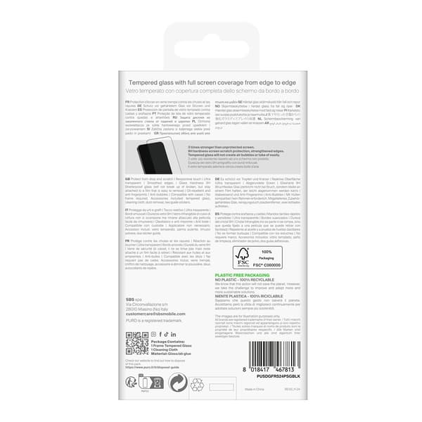 Puro Samsung Galaxy S24 Plus/Galaxy S25 Plus Näytönsuoja Frame Tempered Glass