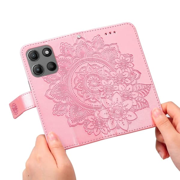 SKALO Motorola Moto G15 4G Mandala Flip Cover - Pink