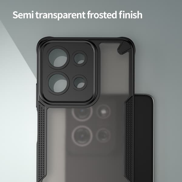 SKALO Motorola Moto G75 5G Armor Hybrid Frosted Suojakuori - Musta