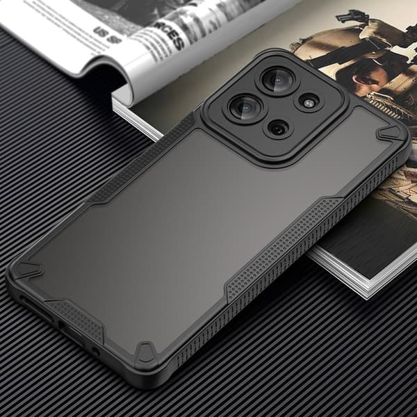 SKALO Motorola Moto G75 5G Armor Hybrid Frosted Suojakuori - Musta
