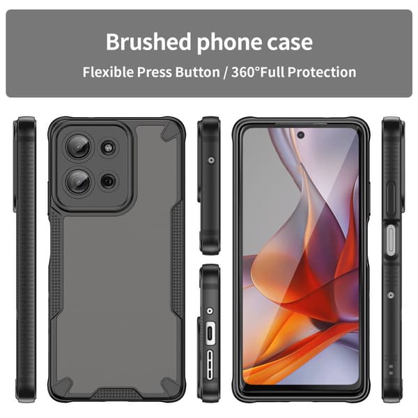 SKALO Motorola Moto G75 5G Armor Hybrid Frosted Suojakuori - Musta