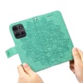 Miniatyrbillede 4 af 11: SKALO Motorola Moto G75 5G Mandala Flip Cover - Turkis