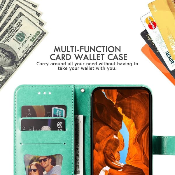 SKALO Motorola Moto G75 5G Mandala Flip Cover - Turkis