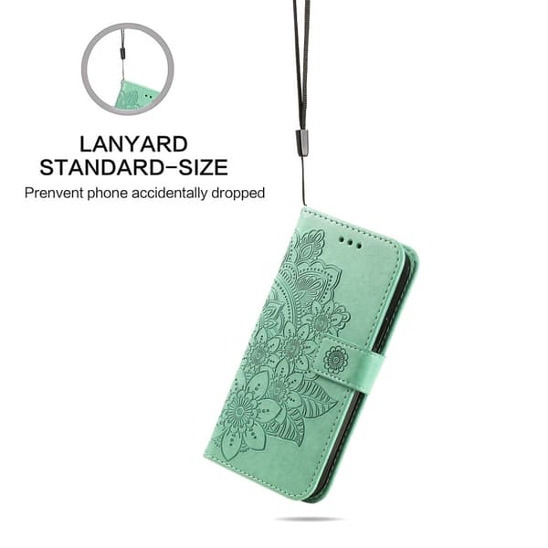 SKALO Motorola Moto G75 5G Mandala Flip Cover - Turkis