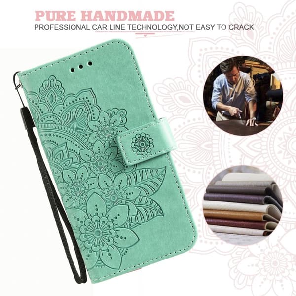 SKALO Motorola Moto G75 5G Mandala Flip Cover - Turkis