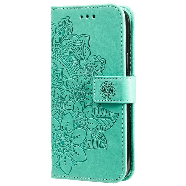 SKALO Motorola Moto G75 5G Mandala Flip Cover - Turkis