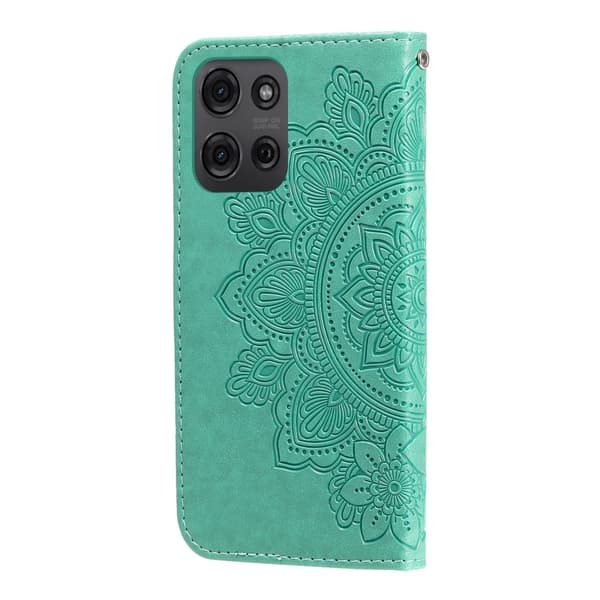 SKALO Motorola Moto G75 5G Mandala Flip Cover - Turkis