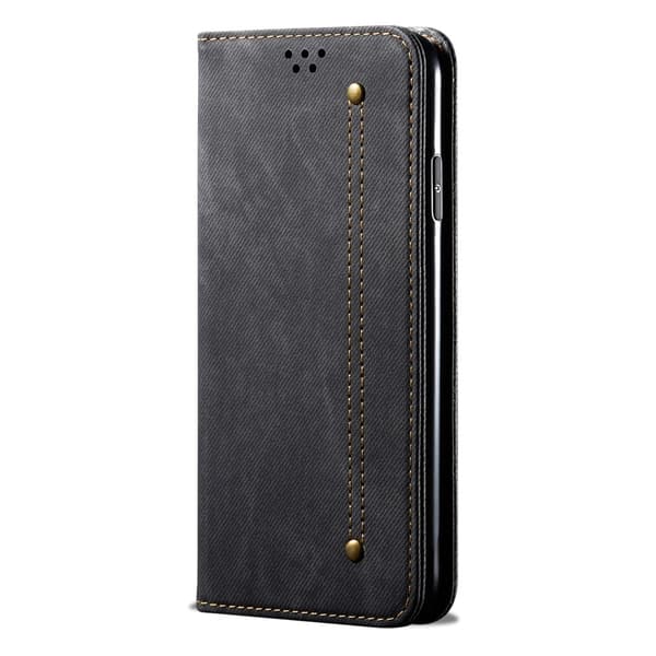 SKALO OnePlus 13 Jeans Lompakkokotelo - Musta