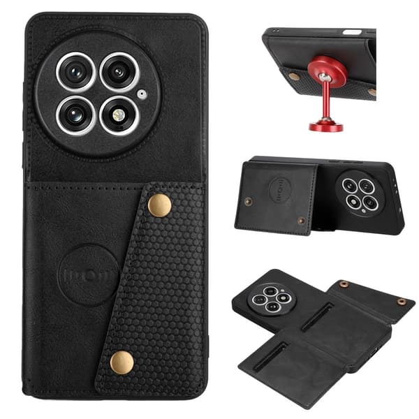 SKALO OnePlus 13 PU-lædercover med 2 kortslots Cover - Sort