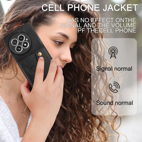 SKALO OnePlus 13 PU-lædercover med 2 kortslots Cover - Sort