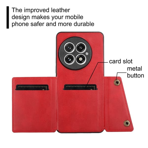 SKALO OnePlus 13 PU-lædercover med 2 kortslots Cover - Sort