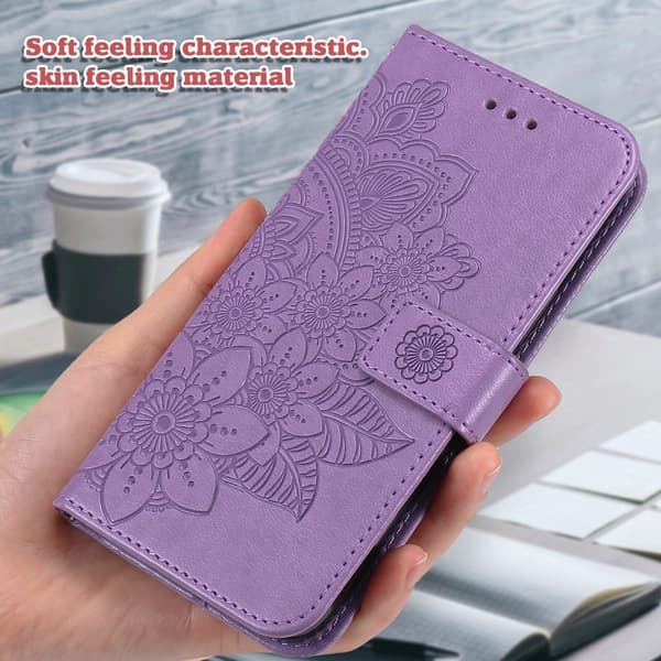 SKALO Motorola Moto G75 5G Mandala Plånboksfodral - Lila