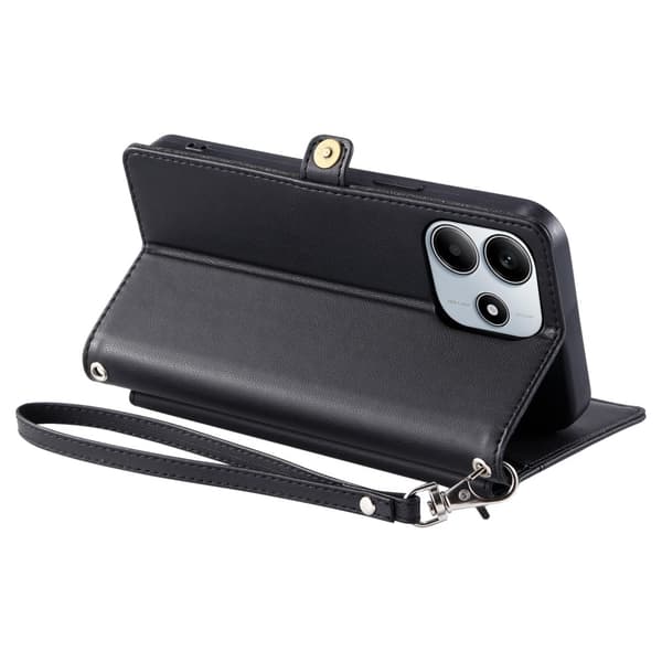 SKALO Xiaomi Redmi Note 14 5G PU-Läder Envelope Plånboksfodral - Svart