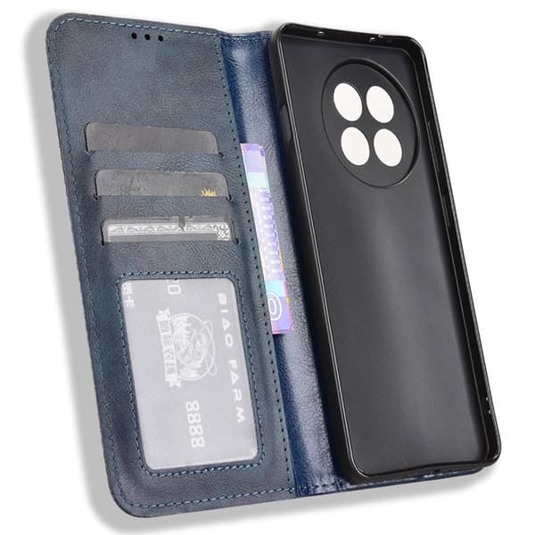 SKALO OnePlus 13R Embossed Premium Flip Cover - Blå