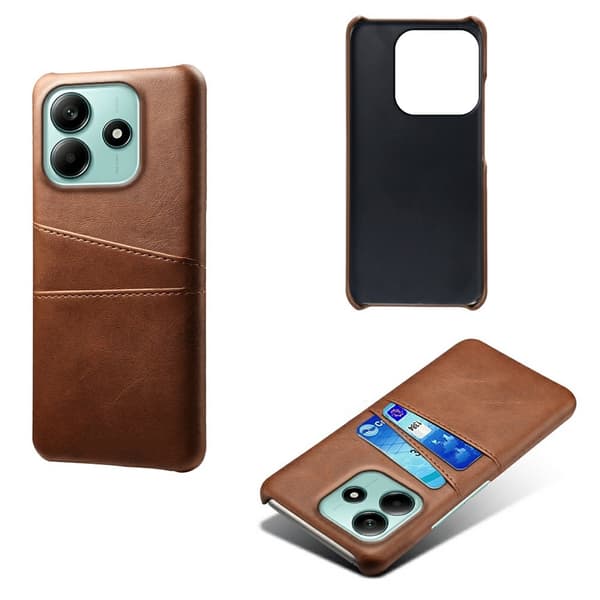 SKALO Xiaomi Redmi Note 14 5G PU-Læder Kortholder Cover - Brun