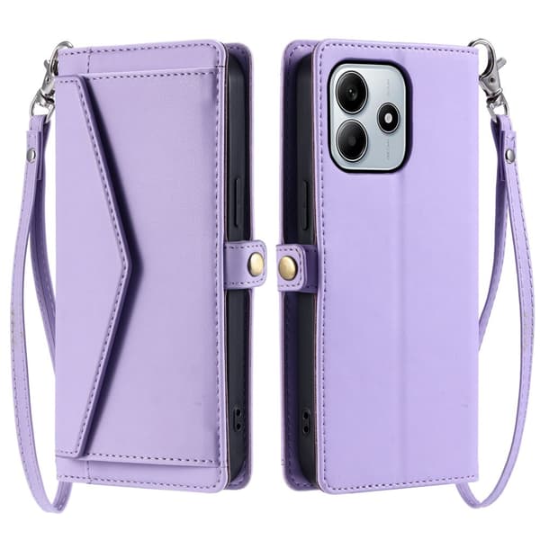 SKALO Xiaomi Redmi Note 14 5G PU-Läder Envelope Plånboksfodral - Lila
