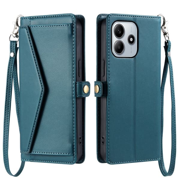 SKALO Xiaomi Redmi Note 14 5G PU-Nahkakotelo Lompakkokotelo - Vihreä