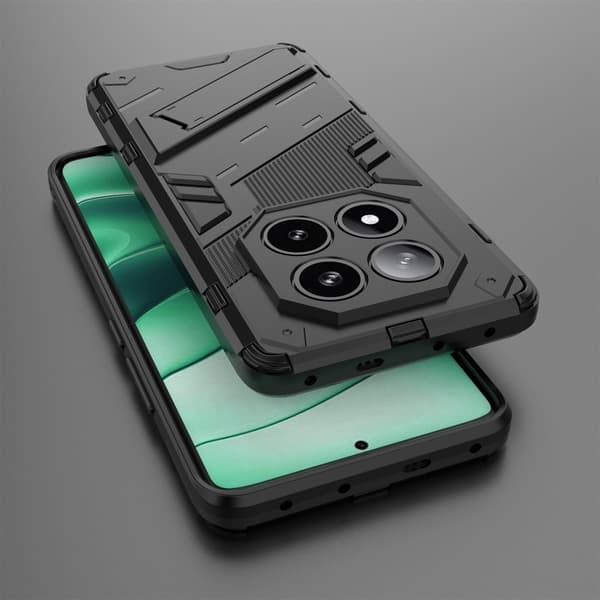 SKALO Xiaomi Redmi Note 14 Pro 5G Armor Hybrid Punk Suojakuori - Musta