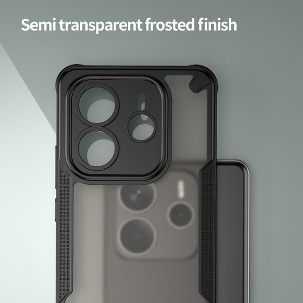 SKALO Xiaomi Redmi Note 14 5G Armor Hybrid Frosted Cover - Sort