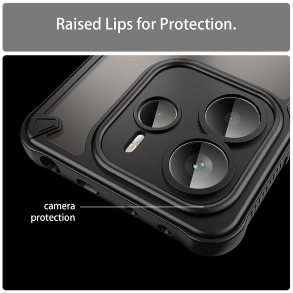 SKALO Xiaomi Redmi Note 14 5G Armor Hybrid Frosted Cover - Sort