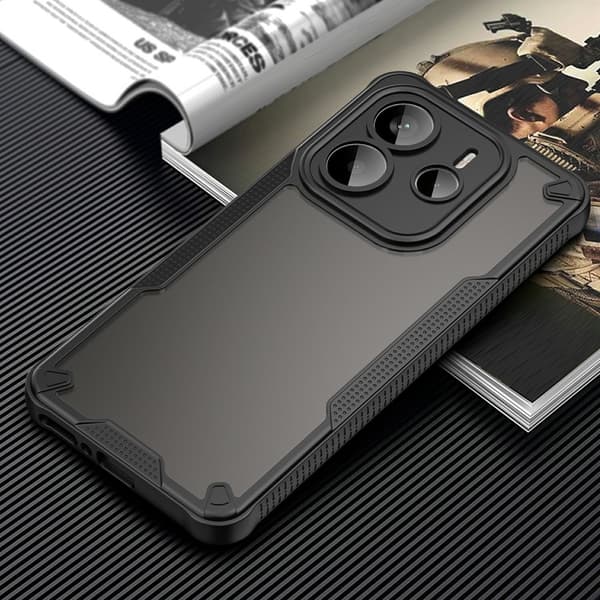 SKALO Xiaomi Redmi Note 14 5G Armor Hybrid Frosted Cover - Sort