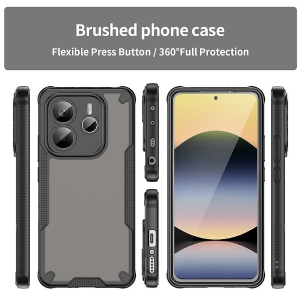 SKALO Xiaomi Redmi Note 14 5G Armor Hybrid Frosted Cover - Sort