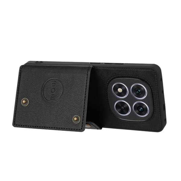 SKALO Xiaomi Redmi Note 14 Pro 5G PU-Läder 2-Kortfack Skal - Svart