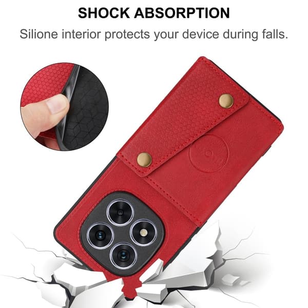 SKALO Xiaomi Redmi Note 14 Pro 5G PU-Läder 2-Kortfack Skal - Svart