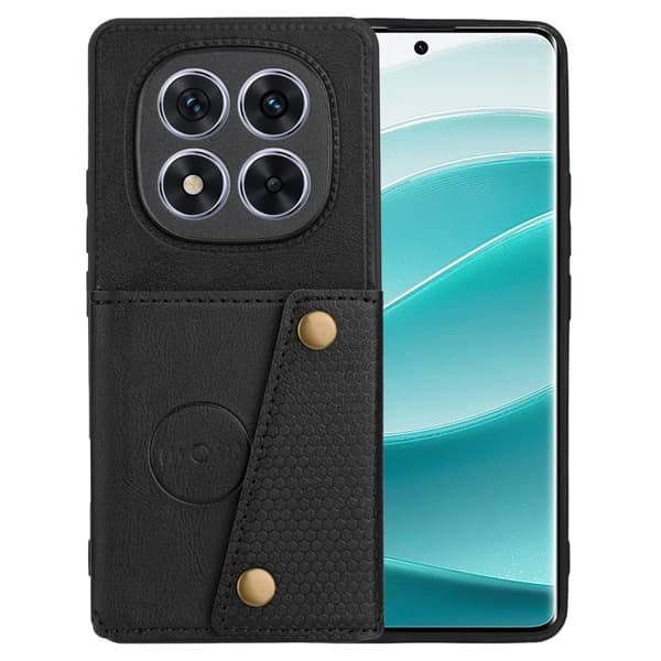 SKALO Xiaomi Redmi Note 14 Pro 5G PU-Läder 2-Kortfack Skal - Svart