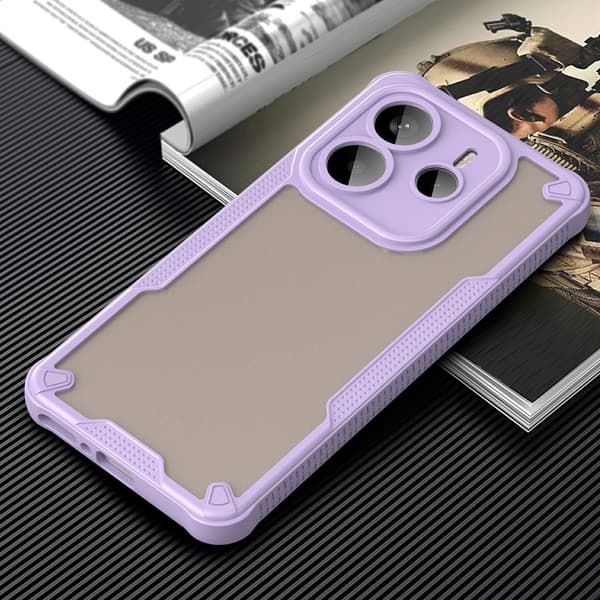 SKALO Xiaomi Redmi Note 14 5G Armor Hybrid Frosted Skal - Lila