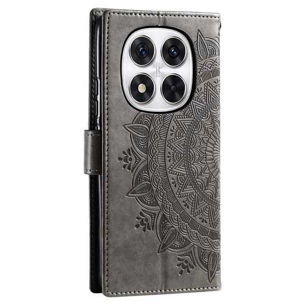SKALO Xiaomi Redmi Note 14 Pro 5G Mandala Plånboksfodral - Grå