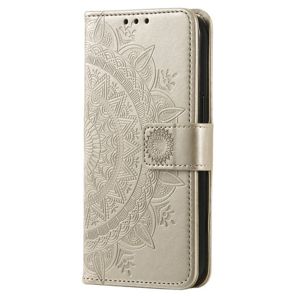 SKALO Xiaomi Redmi Note 14 Pro 5G Mandala Flip Cover - Guld